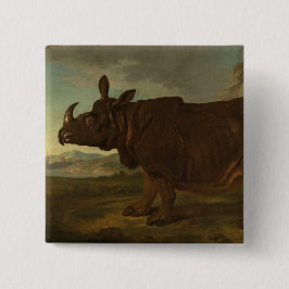 Rhinoceros (Rhino) (Wild Animal) (von J.B. Oudry) Button