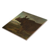 Rhinoceros (Rhino) (Wild Animal) (von J.B. Oudry) Fliese (Seite)
