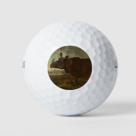 Rhinoceros (Rhino) (Wild Animal) (von J.B. Oudry) Golfball