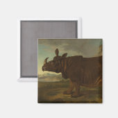 Rhinoceros (Rhino) (Wild Animal) (von J.B. Oudry) Magnet (Vorderseite/Rückseite)
