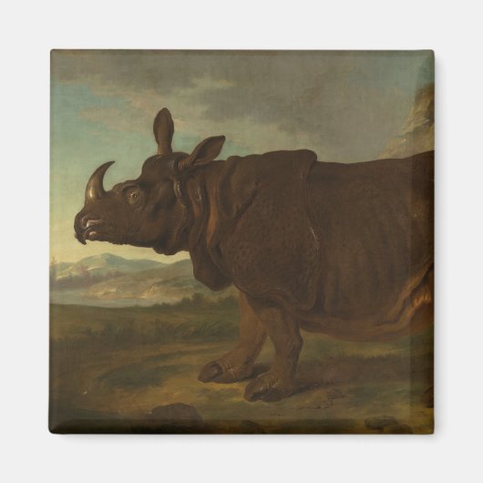 Rhinoceros (Rhino) (Wild Animal) (von J.B. Oudry) Magnet (Vorne)