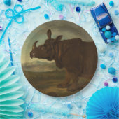 Rhinoceros (Rhino) (Wild Animal) (von J.B. Oudry) Pappteller (Party)