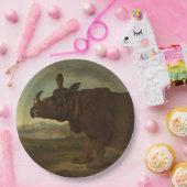Rhinoceros (Rhino) (Wild Animal) (von J.B. Oudry) Pappteller (Party)