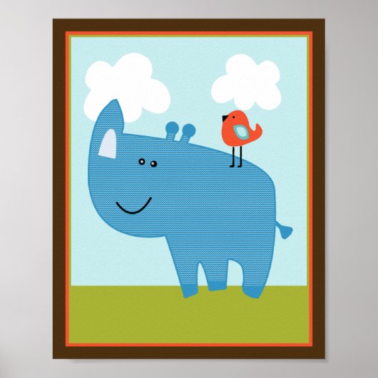Rhinoceros Rhinoceros Rhino Art Poster (Vorne)