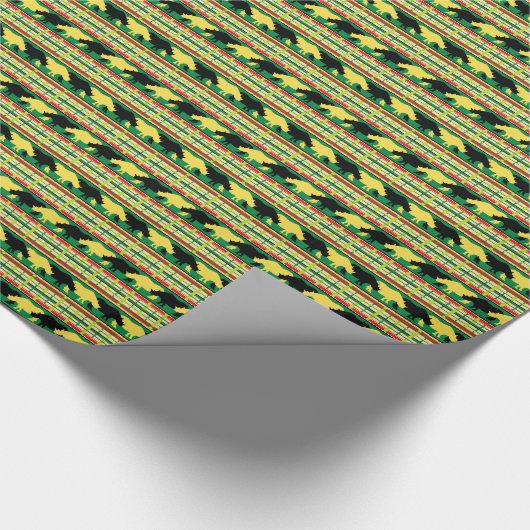 Rhinoceros Safari Weave Muster Geschenkpapier (Ecke)