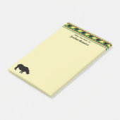 Rhinoceros Safari Weave Muster Personalisiert Post-it Klebezettel (angewinkelt)