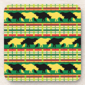 Rhinoceros Safari Weave Muster Untersetzer (Vorderseite)