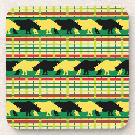 Rhinoceros Safari Weave Muster Untersetzer (Vorderseite)