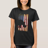 Rhinoceros Silhouette Amerikanische Flagge 4. Juli T-Shirt (Vorderseite)