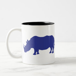 Rhinoceros-Silhouette Zweifarbige Tasse