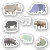 Rhinoceros Stickers Aufkleber (Vorderseite)