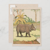 Rhinoceros Story Book Zeichnend Postkarte (Vorne/Hinten)