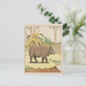 Rhinoceros Story Book Zeichnend Postkarte (Stehend Vorderseite)