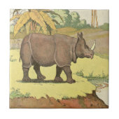 Rhinoceros Storybook Fliese (Vorderseite)