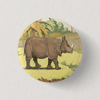 Rhinoceros Storybook Illustration Button