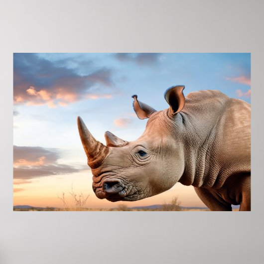 Rhinoceros Tierart Majestic Wild Poster (Vorne)