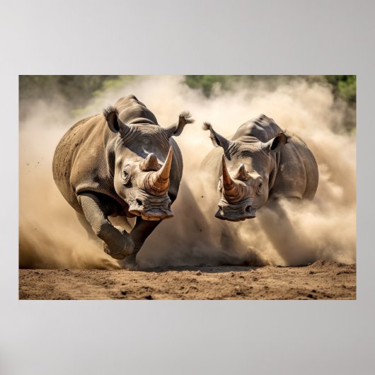 Rhinoceros Tierart Majestic Wild Poster (Vorne)