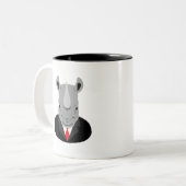 Rhinoceros tuxedo zweifarbige tasse (Vorderseite Links)