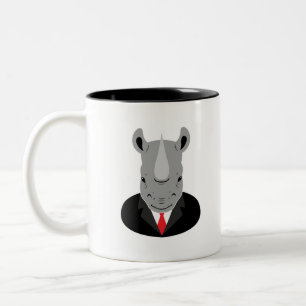 Rhinoceros tuxedo zweifarbige tasse