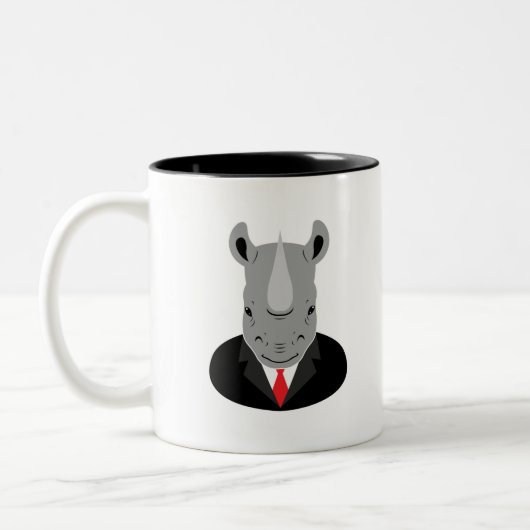 Rhinoceros tuxedo zweifarbige tasse (Links)