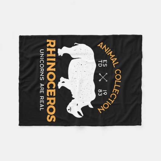 Rhinoceros Unicorns Are Real Funny Animal Fleecedecke (Vorderseite (Horizontal))