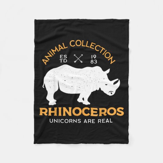 Rhinoceros Unicorns Are Real Funny Animal Fleecedecke (Vorderseite)