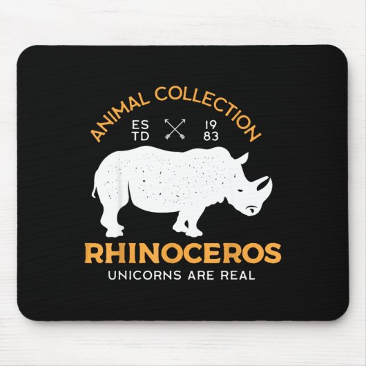 Rhinoceros Unicorns Are Real Funny Animal Mousepad (Vorne)