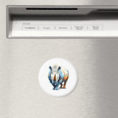 Rhinoceros Vector Art mit lebhaften Farben Magnet (In Situ (Geschirrspüler))