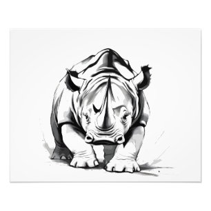 Rhinoceros Vector Grafische Kunst Portrait Fotodruck
