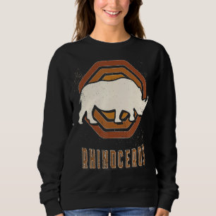 Rhinoceros Vintag Retro Klassische Tierische Liebe Sweatshirt