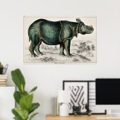 Rhinoceros von Oliver Goldsmith Poster (Heimbüro)