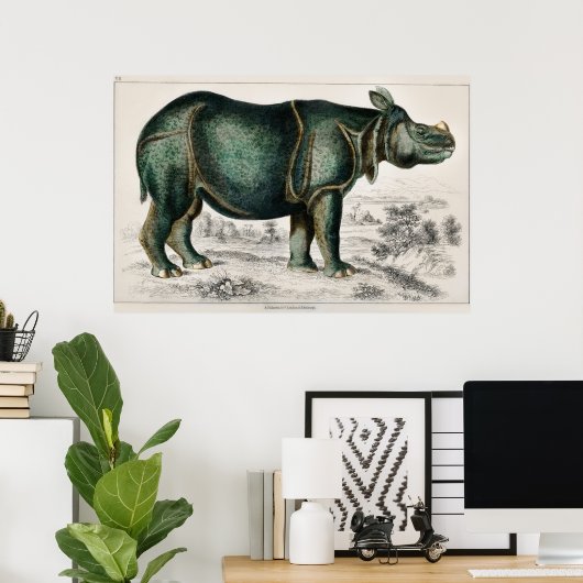 Rhinoceros von Oliver Goldsmith Poster (Heimbüro)
