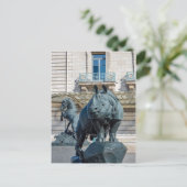 Rhinoceros vor dem Moschee d'Orsay - Paris Postkarte (Stehend Vorderseite)