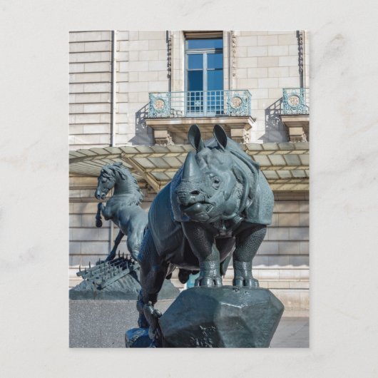 Rhinoceros vor dem Moschee d'Orsay - Paris Postkarte (Vorderseite)