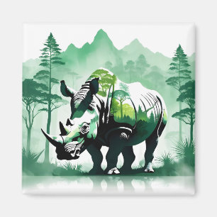 Rhinoceros Wildlife Tierpark Wald Magnet