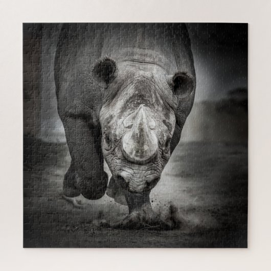 Rhinoceros: Wildtierportrait. Puzzle (Vertikal)