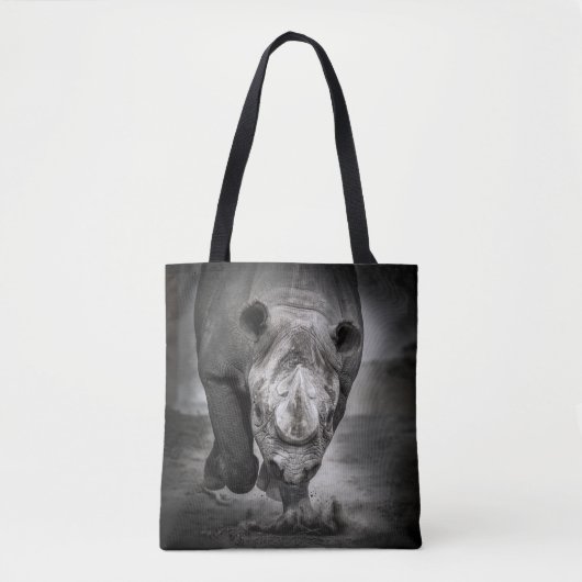 Rhinoceros: Wildtierportrait. Tasche (Vorderseite)