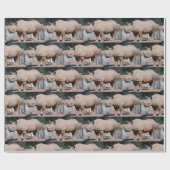 Rhinoceros Wrapping Paper Geschenkpapier (Flach)