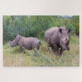 Rhinoceroses Foto Puzzle (Horizontal)