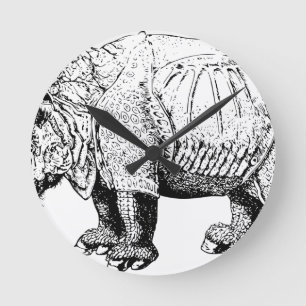 Rhinoceroses tierisches Afrika Safari Runde Wanduhr