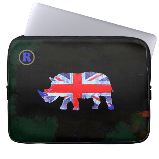 rhinoische Tierkunst Laptopschutzhülle (Vorderseite)