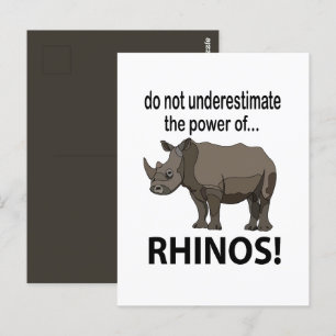 Rhinos Animal Funny Rhinos Postkarte