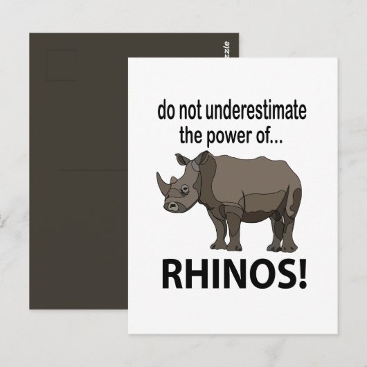 Rhinos Animal Funny Rhinos Postkarte (Vorne/Hinten)
