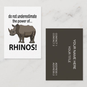 Rhinos Animal Funny Rhinos Visitenkarte