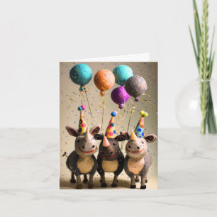 Rhinos Celebration Card Party Karte
