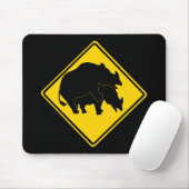 RHINOS, DIE VERKEHRSSCHILD KREUZEN MOUSEPAD (Mit Mouse)
