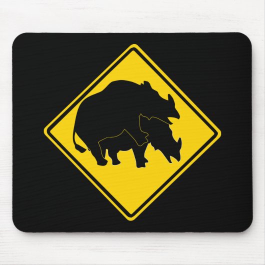 RHINOS, DIE VERKEHRSSCHILD KREUZEN MOUSEPAD (Vorne)