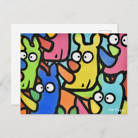 RHINOS GRAFFITI Postkarte (Vorne/Hinten)