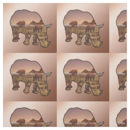 Rhinos im Tal, Stoff (Muster)