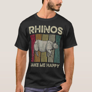 Rhinos machen mich glücklich Rhinoceros Horn Zoo T T-Shirt